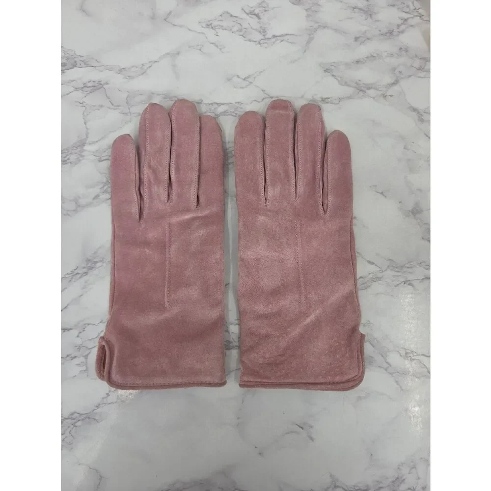 Isotoner Women's Pink Suede Lined  Driving Gloves